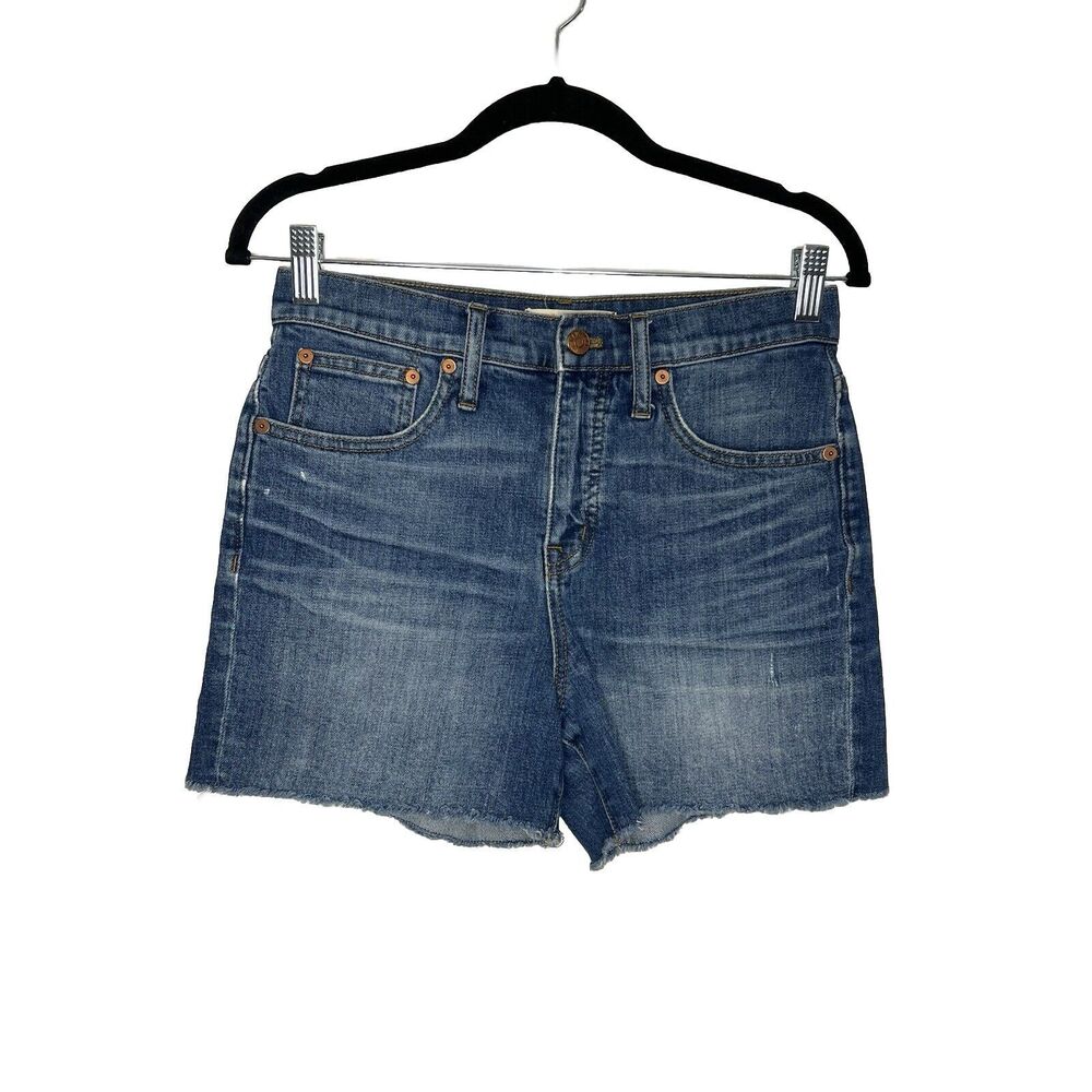Madewell Jean Shorts Women's 26 Blue Denim Cut Off Raw Hem Summer Beach Vacation